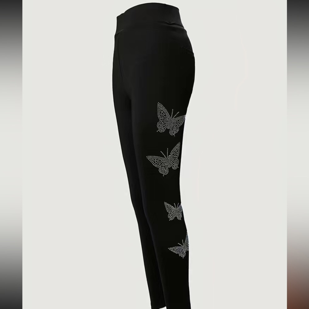 Butterfly Rhinestone Leggings - Picture 6 of 6